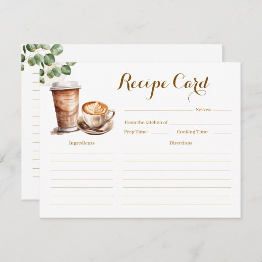 Kaffee Liebe ist Brewing Brautparty Rezept Card Einladung (Vorne/Hinten)