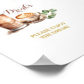 Kaffee Liebe ist Brewing Drinks Party Zeichen Poster (Ecke)