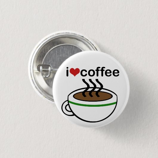 Kaffee-Liebe-Knopf Button (Vorne & Hinten)