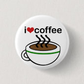 Kaffee-Liebe-Knopf Button (Vorderseite)