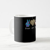 Kaffee Liebe Peace Leopard Herzprogramm Code Coffe Kaffeetasse (Vorderseite Links)
