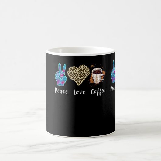 Kaffee Liebe Peace Leopard Herzprogramm Code Coffe Kaffeetasse (Mittel)