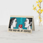 KAFFEE LIEBE ROMANCE GREETING CARDS KARTE (Gelbe Blume)