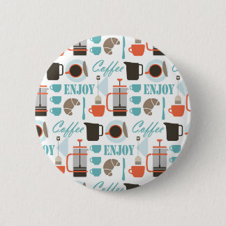 Kaffee-Liebe und café Muster Button