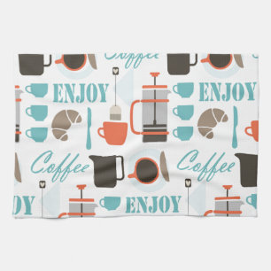 Kaffee-Liebe und café Muster Geschirrtuch