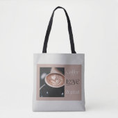 Kaffee LIEBE Wiederholung – Modernes Geschenk für Tasche (Vorderseite)