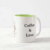 Kaffee & Liebe  Zweifarbige Tasse (VorderseiteRechts)