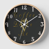 Kaffee Lieben I Liebe Kaffee Wanduhr (Vorderseite)