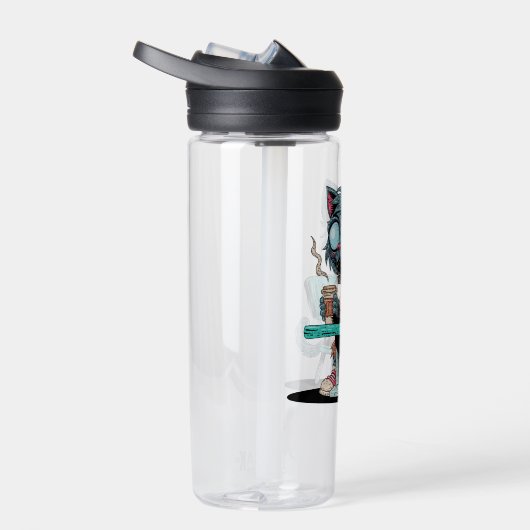 Kaffee liebend Zombie Cat Trinkflasche (Rechts)