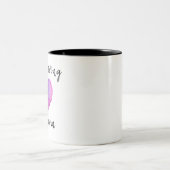 Kaffee liebende Hunde Mama Niedliches Herz Zweifarbige Tasse (Mittel)