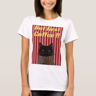 Kaffee liebende Katze T-Shirt