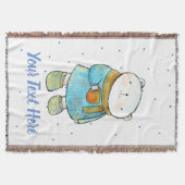 Kaffee liebende Polar Bär Custom Decke (Vorderseite)