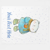 Kaffee liebende Polar Bär Custom Fleecedecke (Vorderseite (Horizontal))