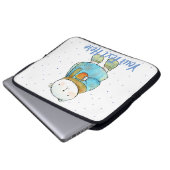 Kaffee liebende Polar Bär Custom Laptopschutzhülle (Vorne Knopf)