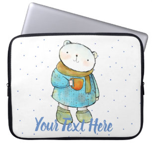 Kaffee liebende Polar Bär Custom Laptopschutzhülle