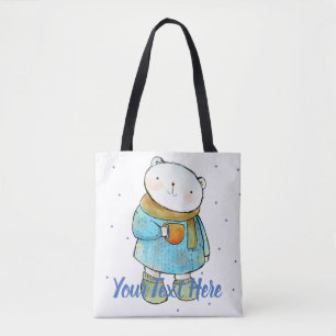 Kaffee liebende Polar Bär Custom Tasche