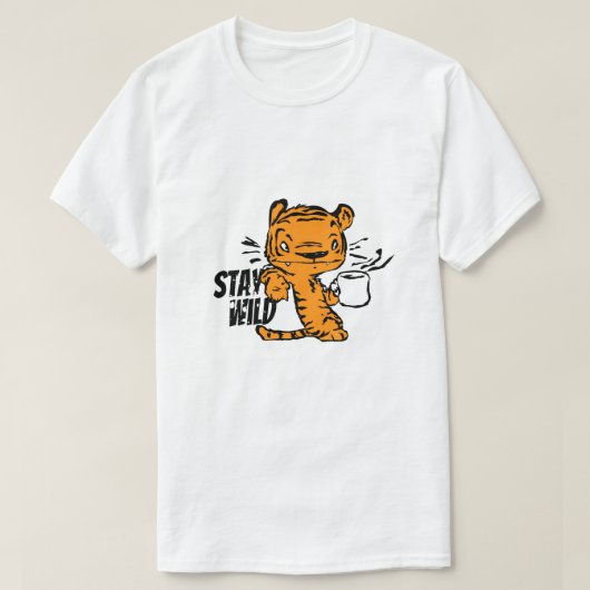 Kaffee-liebendes Tiger-Cartoon-Design T-Shirt (Design vorne)