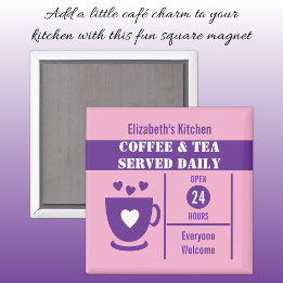 Kaffee-Liebhaber benutzerdefinierter Name rosa lil Magnet