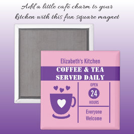 Kaffee-Liebhaber benutzerdefinierter Name rosa lil Magnet