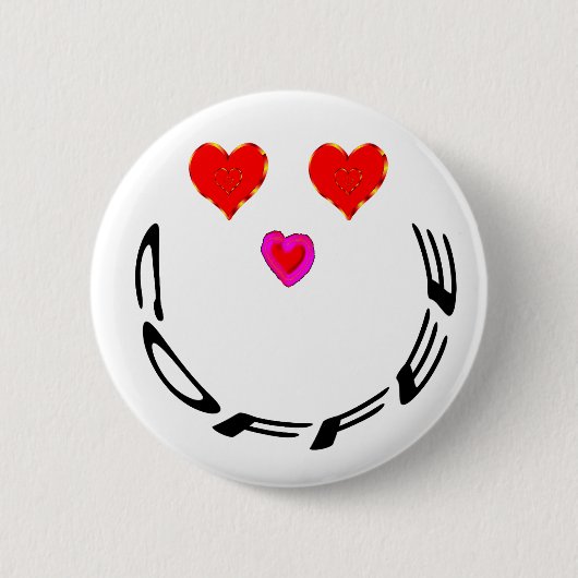 Kaffee Liebhaber Button (Vorderseite)