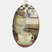 Kaffee-Liebhaber Café Keramikornament (Links)