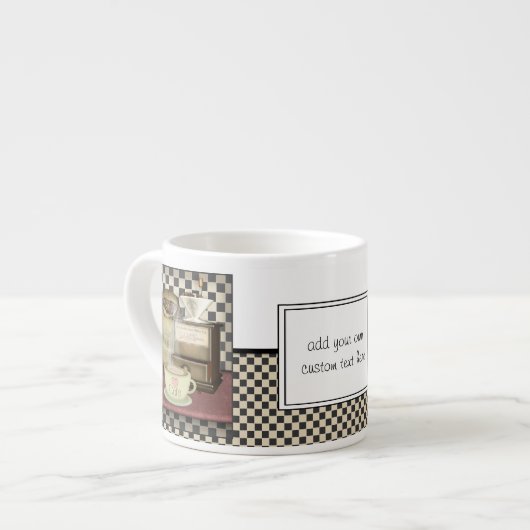 Kaffee-Liebhaber Café personalisiert Espressotasse (Vorderseite Links)