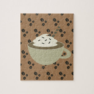 Kaffee-Liebhaber Cappuccino Kaffeebohne Tasse Puzzle