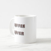 Kaffee-Liebhaber-Design mit echter Bohne Kaffeetasse (Vorderseite Links)