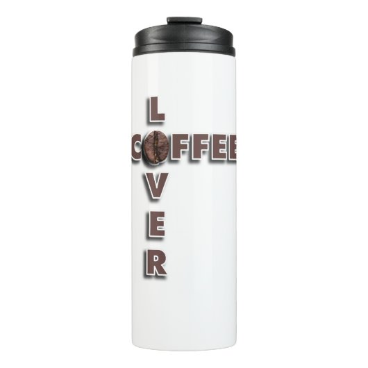 Kaffee-Liebhaber-Design mit echter Bohne Thermosbecher (Vorderseite)