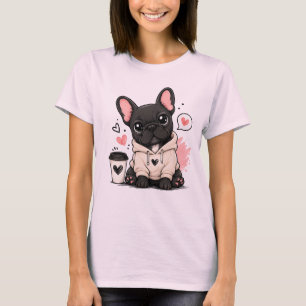 Kaffee-Liebhaber-Design, süßes Hundegeschenk T-Shirt