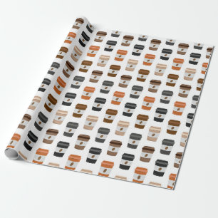 Kaffee-Liebhaber-Druck, Reise-Kaffee-Tasse-Muster Geschenkpapier