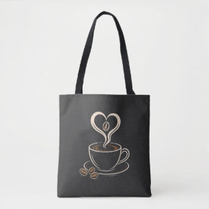 Kaffee-Liebhaber-Herz-Dampf Minimalistisches Desig Tasche