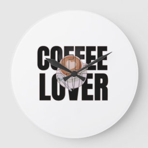 Kaffee Liebhaber – Kaffee Süchtiger Morgen Koffein Große Wanduhr