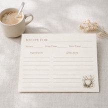 Kaffee-Liebhaber-Küchen-Geschenk Florale Rezeptkar