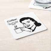 Kaffee-Liebhaber-lustige quadratische Untersetzer (angewinkelt)