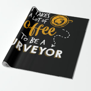 Kaffee Liebhaber Lustiger Vermesser Ingenieur Bauw Geschenkpapier