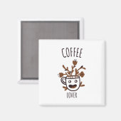 Kaffee Liebhaber Magnet (Vorderseite/Rückseite)