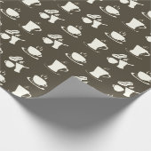 Kaffee-Liebhaber-Muster auf Brown Geschenkpapier (Ecke)