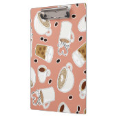 Kaffee-Liebhaber-Muster-Rosa Klemmbrett (Links)