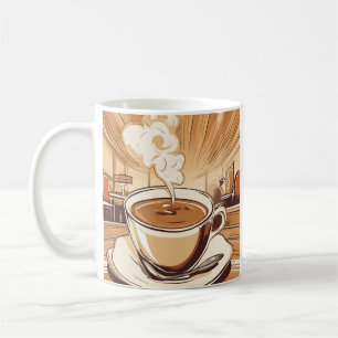 Kaffee-Liebhaber Retro-Diner Dampfende Tasse Gesch