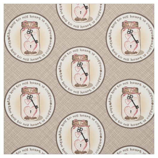 Kaffee-Liebhaber-rustikales Weckglas-Gewebe Stoff (Muster)