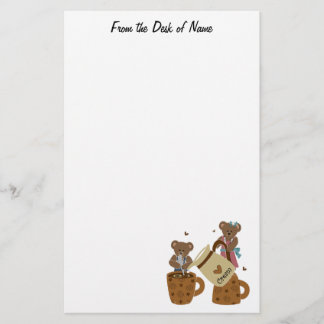 Kaffee-Liebhaber-Teddybär stationär Briefpapier