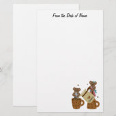 Kaffee-Liebhaber-Teddybär stationär Briefpapier (Vorne/Hinten)