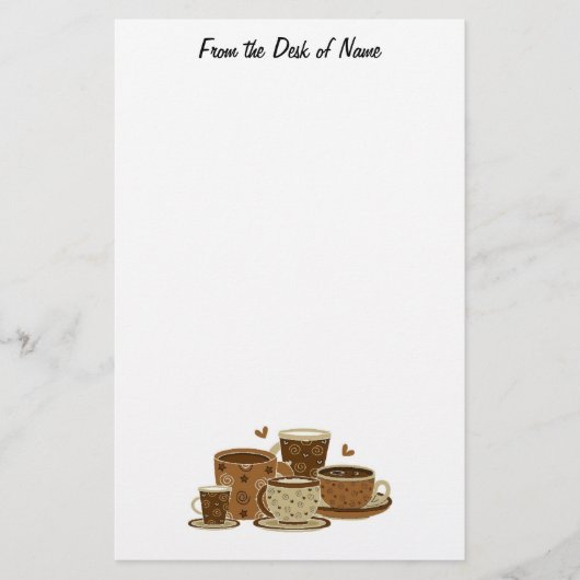 Kaffee-Liebhaber-Teddybär stationär Briefpapier (Vorderseite)