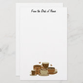 Kaffee-Liebhaber-Teddybär stationär Briefpapier (Vorne/Hinten)