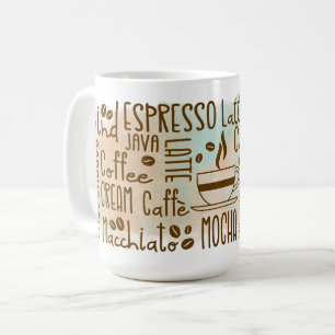 Kaffee-Liebhaber-Wortkunst Kaffeetasse