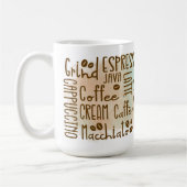 Kaffee-Liebhaber-Wortkunst Kaffeetasse (Links)