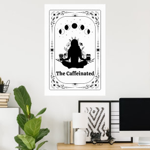 Kaffee-Liebhaber Yoga Tarotkarte Zodiac Astrologie Poster