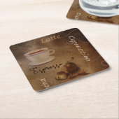 Kaffee liebt Word Art Rechteckiger Pappuntersetzer (angewinkelt)