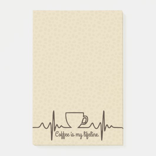 Kaffee Lifeline 4x6 Post-it Klebezettel (Vorderseite)